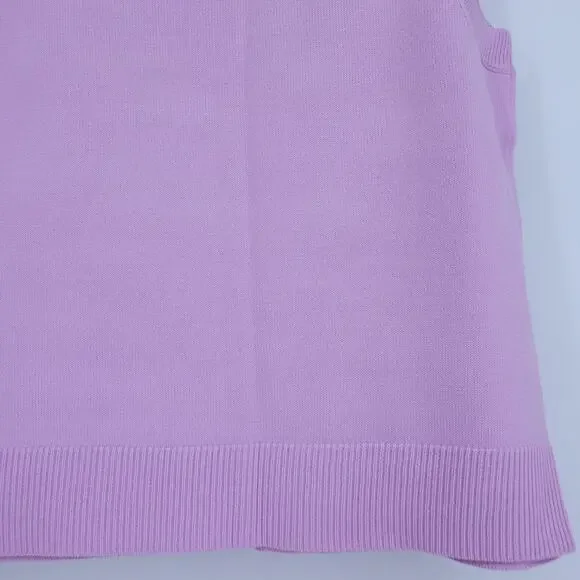 ON 34TH NWT Sleeveless Pullover Sweater Tank Orchid Bouquet Purple Women's XS - Picture 5 of 9